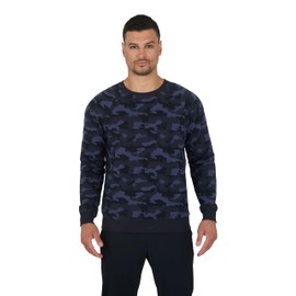 90 Degree By Reflex Men's Terry Brushed Long Sleeve Top - Camo Navy - Large
