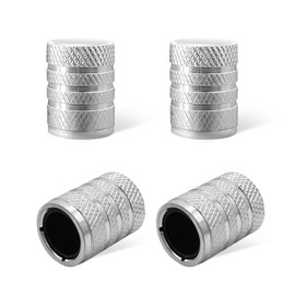 BWBWND 4 PCS Car Tire Valve Stem Caps, Leakproof Aluminum Vehicle Tire Wheel Air Caps with Plastic Seal, Corrosion Resistant Tyre Valve Stem Cover for Cars Trucks Motorcycles (Silver)