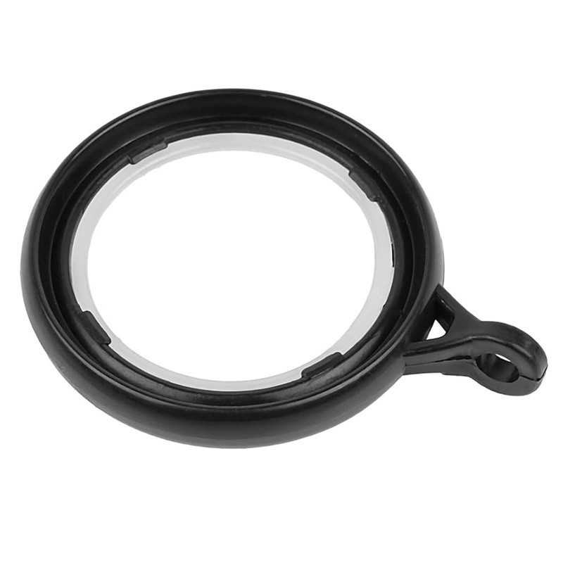 40 Pack Curtain Rings and Hooks, Black 36mm Hanging Rings