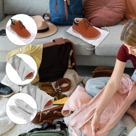 4 Pack Shoe Bags for Travel Satin Fabric Shoe Bag Portable Shoe Dust Bags with Drawstring Shoes Storage Bags 6.9" X 14" Cotton Drawstring Bags White Shoe Covers for Storing Shoes