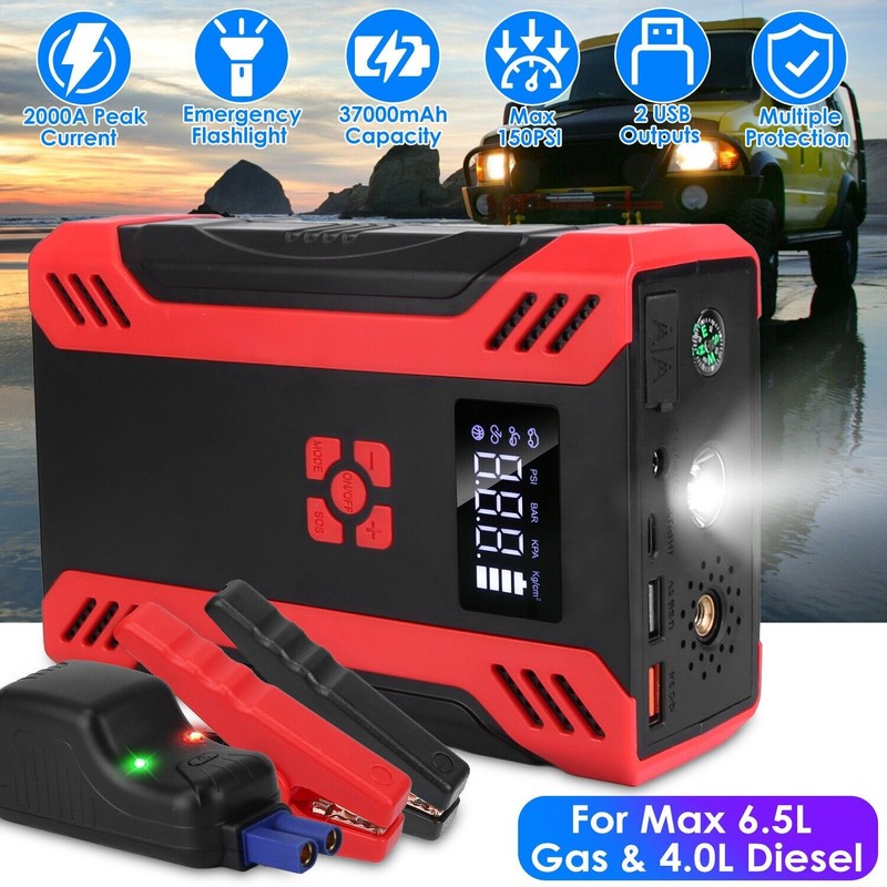 iNOVA 37000mAh Portable Car Jump Starter Booster Jumper Battery Charger
