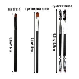 SAVITA 4Pcs Eyebrow Brush Set Including Double-headed eyebrow brush, Lip Brush, Angled Brush, Brow Tinting Brush for Women Cosmetic in Home and Salon, Wax, Gel Brush