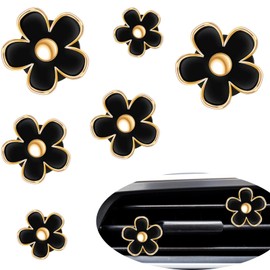 6pcs Flower Shaped Alloy Car Vent Clips, Air Freshening & Decorative Girly Car Accessories for Cars, Home AC Units