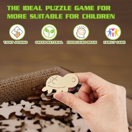Aeekdook Wooden Jigsaw Puzzles for Kids Ages 3-7, Baby Turtle 50 Pieces Kids Puzzle, Kids Birthday Gift Idea, Toddler Kids Activities Preschool Puzzle Toys - 11.4×11.4 Inches