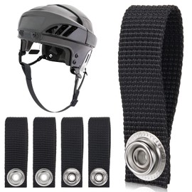 6 Pieces Hockey Helmet Chin Strap Detachable Helmet Loops Hockey Sports Chin Strap Helmet Replacement Strap with Single Snap Hockey Helmet Accessory, Black