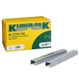 Klinch-Pak K-779/10, 3/8” Leg x 1/2" Wide Plier Staples, 5000 Per Package