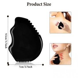 YYBD Gua Sha Facial Massage Tool Black Bianstone Guasha Board for Face Body Natural Jade Stone Scraping Massage Tool for Traditional SPA Acupuncture Therapy Anti-Aging Health & Skin Care (Arch)
