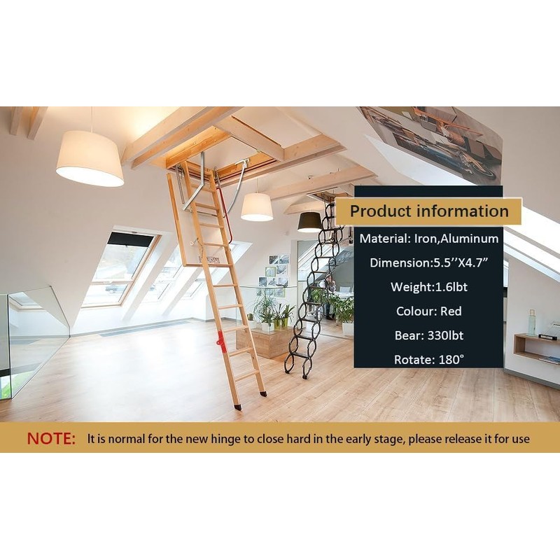 2Pcs Attic Ladder Hinge Pull Down Attic Stair Parts Replacement
