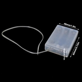 Bxian 3PCS 69x48x18mm Transparent 3 AA Regular Battery Box with Wire and Switch for DIY Electric Toy and String Light