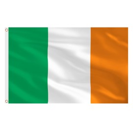 AhfuLife Ireland Flag 150 x 90 cm, Pack of 2 Large Irish St Patricks Day Flags, Double Sided with Brass Eyelets for Euro Song Contest, Olympic St. Patrick's Day 2024 Party Decoration