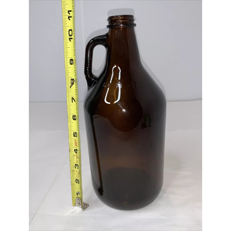 64 Fluid Ounce Amber Glass Beer Making Jug With Handle