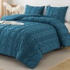 Andency Teal Tufted Comforter Set King(104x90Inch), 3 Pieces(1 Boho Comforter,