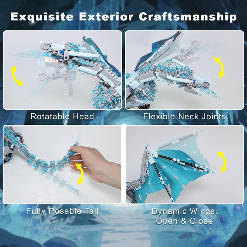Lodikisbay Blue Ice Dragon Building Set