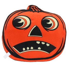 Creepy Co. Beistle Jack O Lantern Plush Cushion Horror Throw Pillow Polyester, Orange, 39890150031531
