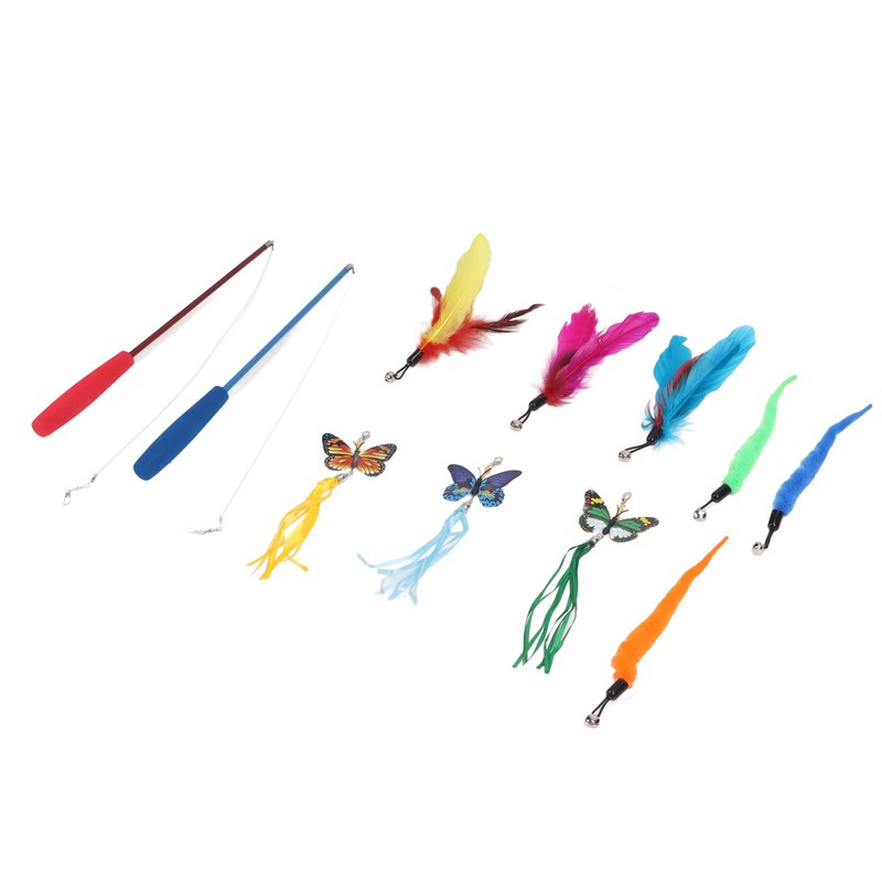 Funny Cat Feather Stick Interactive Thickening Lightweight Cat Feather Toys