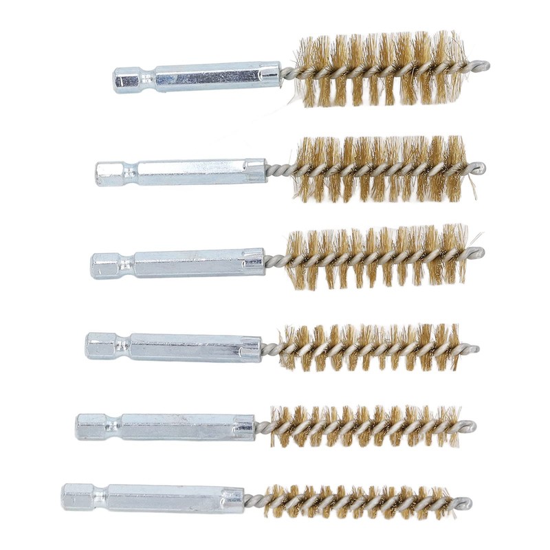 Brass Wire Bore Cleaning Brush Set - 6 Pieces with