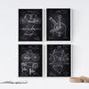 Nacnic 4 Poster Pack with Bicycle Patents. Poster Set with