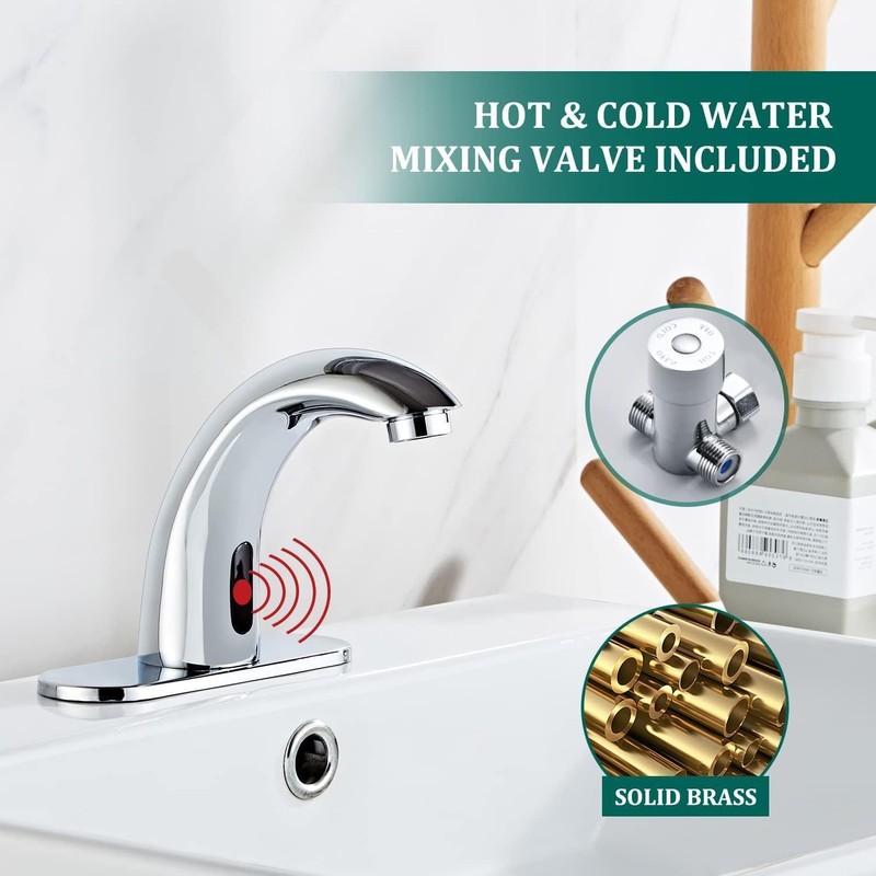 Yodel Faucet Chrome Touchless Bathroom Sink Faucet - Automatic Sensor