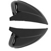 Pair Horned Rearview Side Door Mirror Covers Glossy Black Replacement