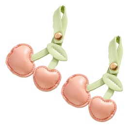 Pack of 2 PU Cherry Bag Charms, Cute Cherry Bag Charms Made of Leather, Perfect for Handbags and Purses, Fashionable Pendant for Bags, Ideal as a Gift for Women, Pendant for a Stylish (Pink)