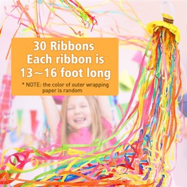 WILLBOND 30 Pieces Hand Throw Streamers Confetti Poppers No Mess Paper Crackers for Birthday Wedding Celebrations Graduation Party Favors Shows(Colorful)