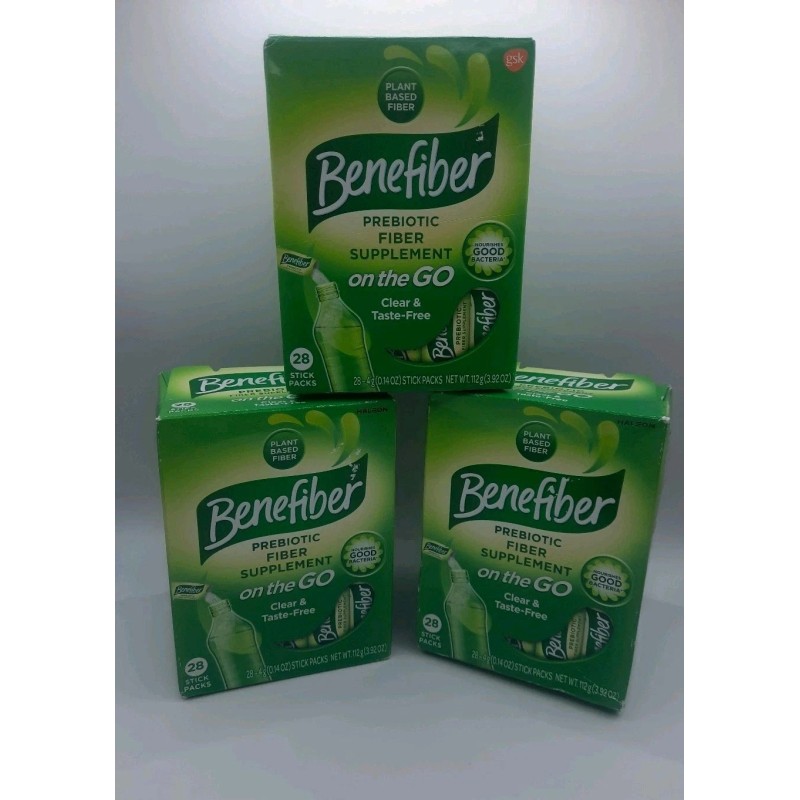 Benefiber Prebiotic Fiber Supplement On the Go, 28 Stick Packs