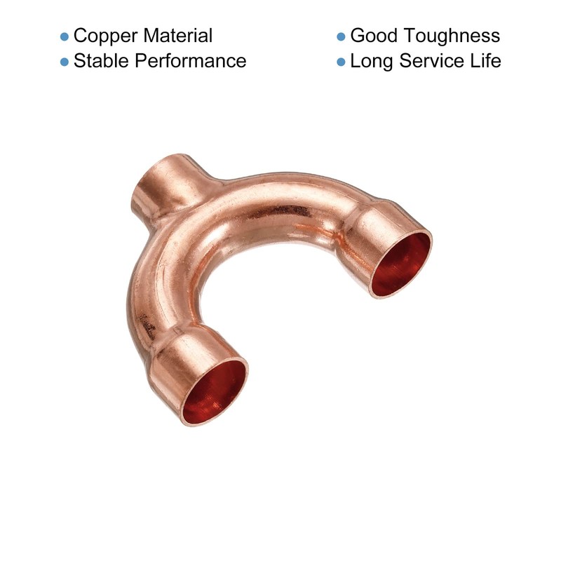sourcing map Tee Y Shape Copper Fitting Welding Joint Split