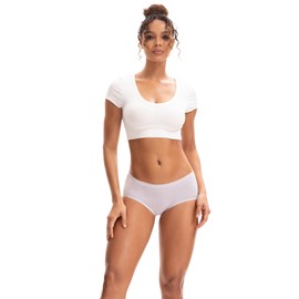 INNERSY No Show Underwear for Women Seamless Modal Mid Rise Hipster Panties 5-Pack(Pastel Dream, Medium)