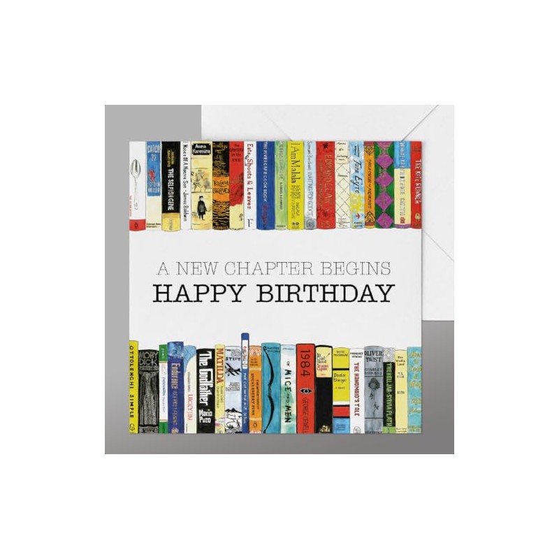 Books Birthday Card, A New Chapter Begins'. Fun Book Birthday