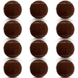 HPWFHPLF Precut Walker Tennis Balls, 12PCS Walker Glide Balls, Precut for Easy Installation, Heavy Duty Long Lasting Walker Gliders (Brown)