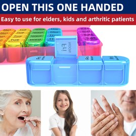 Doruimi Weekly Pill Box Organiser, Small Pill Box 7 Day 4 Times A Day, Pill Organiser with 28 Copartments to Hold Plenty of Medication, Vitamins and Supplements - Pink Case