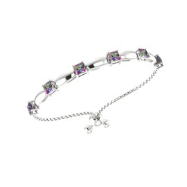 Sterling silver Bolo Bracelet with Mystic Topaz