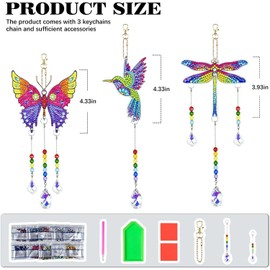 Diamond Painting Sun Catcher Wind Chime Craft Sets Crystal Pendant Hanging Ornament Window Decoration Creative Gifts for Girls Toy Children Birthday Gift