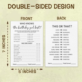 Birthday Double-Sided Game Card, 5x7 Inches Minimalist Party Card, Who Knows The Birthday Best, Entertainment Creative Games for Friends, Party Supplies and Decorations-A05
