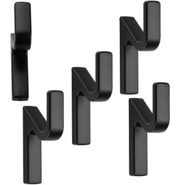 SOTECH Pack of 5 Angola Coat Hooks Matt Black 76 x 14 x 41 mm with Concealed Mounting Coat Hooks from the BlackLine Collection