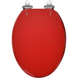 Elongated Toilet Seat a red wall Resin Toilet Seat Slow Quiet Close with Quick-Release Hinges Toilet Seat with Cover Easy to Clean Install