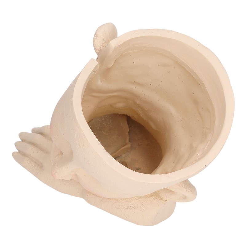 Face Flower Pot Sleeping Girl High Density Resin Drainage Hole