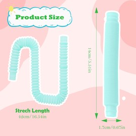 Pack of 14 Pop Tubes, Mini Pop Tubes, Sensory Toy, Colourful Sensory Toy, Mini Pop Tubes, Pop Tubes, Fidget Toy, Teenagers and Adults, Pop Tube Toys, Sensory Toy for Stress