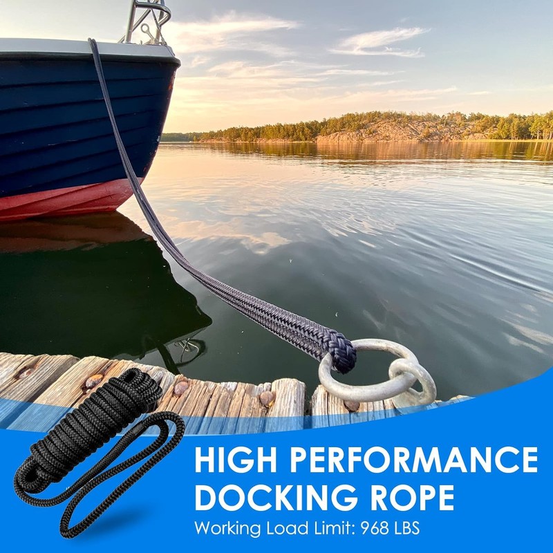 Amarine Made Boat Dock Lines, 4pcs 1/2' X 35' Nylon,
