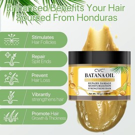 Batana Oil for Hair Growth: Batana Oil Sourced from Honduras - CVC Batana Oil - Prevent Hair Loss, Moisturize Scalp, Restore Dry Damaged Hair 110g/3.88 oz