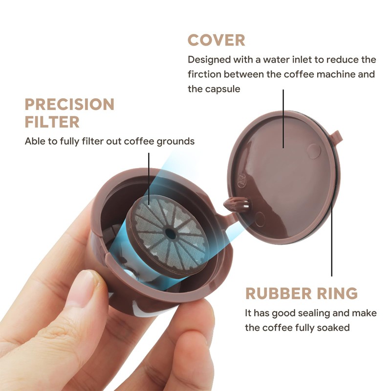 6pcs Dolce Gusto Pods Refillable,Reusable Coffee Capsule Filters for Dolce