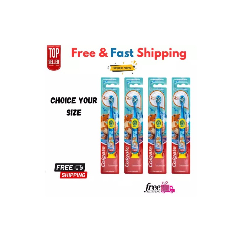 Colgate Dinosaur Toothbrush for Children with Suction Cup, [ SELECT