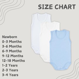 rise&Raba Baby Bodysuit 3 pcs | 100% Organic Cotton Baby Bodysuits with Straps | Comfortable and Sweet Bodysuits for Girls and Boys (White-Ecru-Blue, 0-3 Month)