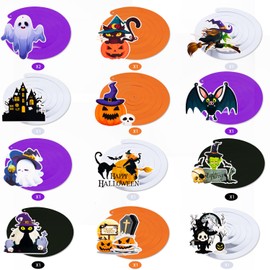 Serpentinas de Techo de Halloween, 12 Piezas de Espirales de Papel de Aluminio del Día de Muertos,Remolinos Colgantes de Fiesta de Halloween,Decoraciones de Fiesta de Halloween
