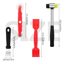 Window Glass Tool Kit, Including Leather Strip Press Wheel + Rubber Strip Shovel + Black Curved Shovel + Double-Head Rubber Hammer, Multi-Functional Hand Tools, Window Installation Tools