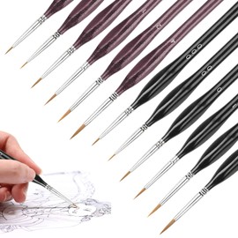 2 Pack Detail Paint Brushes Set, SourceTon Artist Paint Brushes Painting Supplies for Art Watercolor Acrylics Oil- 6 Pieces for Each Set- Black & Brown