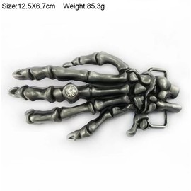 MULBA Vintage Western Cowboy Belt Buckle Zinc Alloy Belt Buckle 3D Engraved Skull Hand