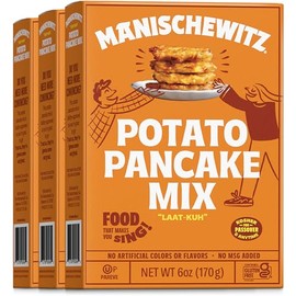 Manischewitz Potato Pancake Mix 6oz (3 Pack) Gluten Free, No MSG, Traditional Style Potato Latke Mix