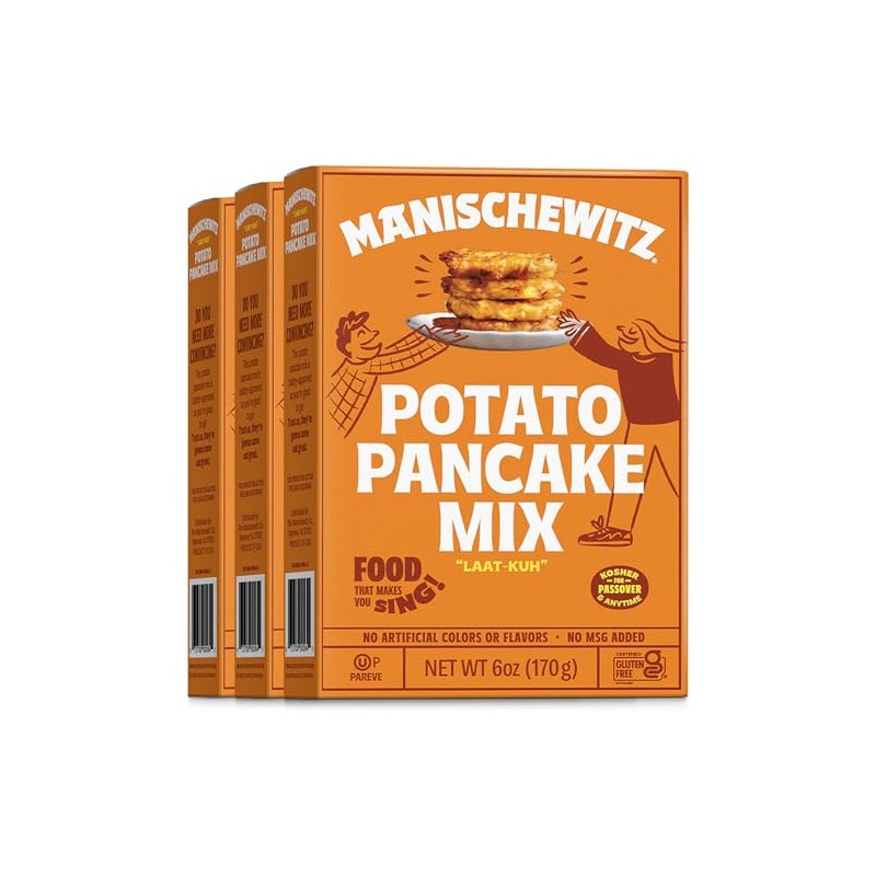 Manischewitz Potato Pancake Mix 6oz (3 Pack) Gluten Free, No