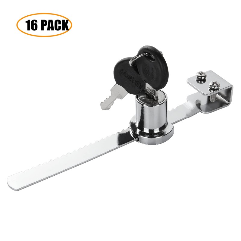 16 Pack Sliding Glass Door Ratchet Lock With Alike Keys,